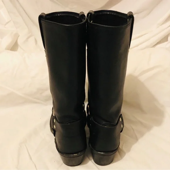 Black Frye Biltrite Boots size 6 1/2 square toe with silver buckle. - Picture 7 of 12